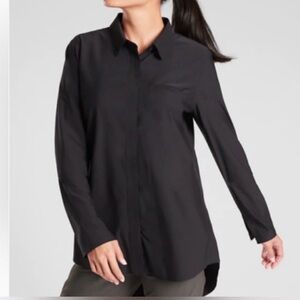 Athleta Urbanite Long Sleeve Black Blouse - Size Large